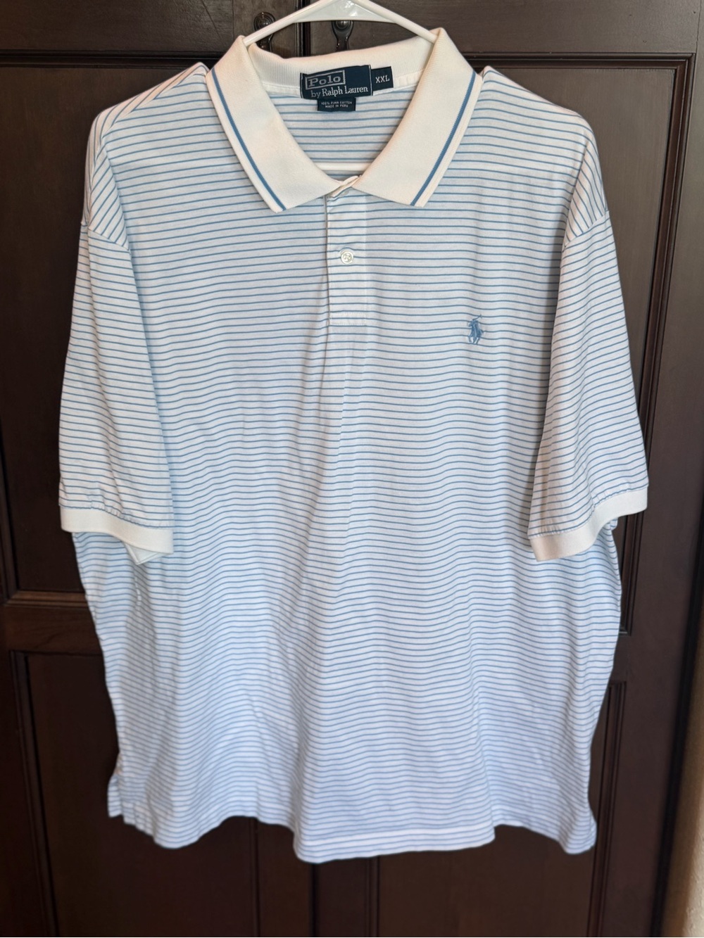 Polo Ralph Lauren Men’s XXL Blue Stripe Performance Polo Shirt